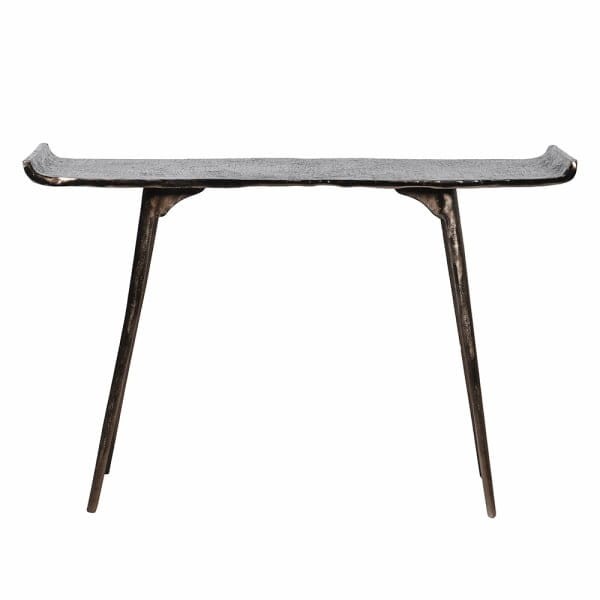 Konsola metalowa Belrose 120 cm antyczny mosiądz aluminium