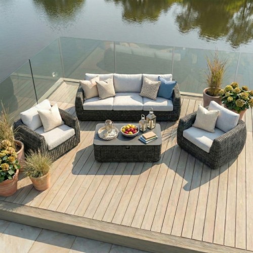 Zestaw wypoczynkowy ogrodowy Linton Luxury – sofa, fotele i stolik