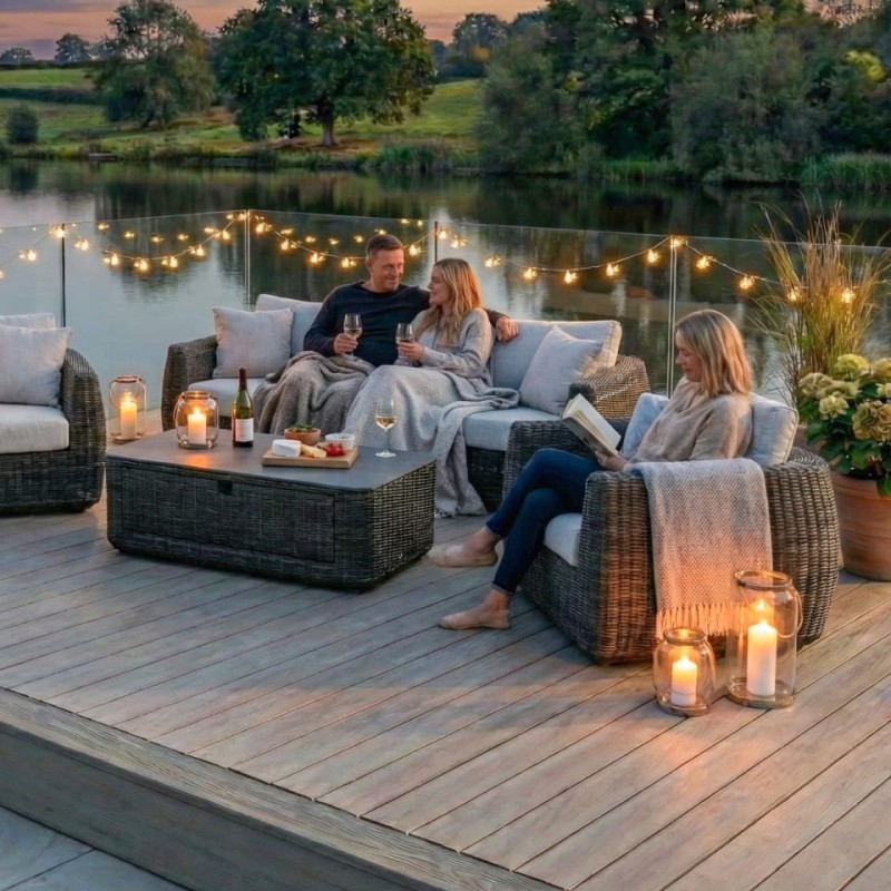 Zestaw wypoczynkowy ogrodowy Linton Luxury – sofa, fotele i stolik