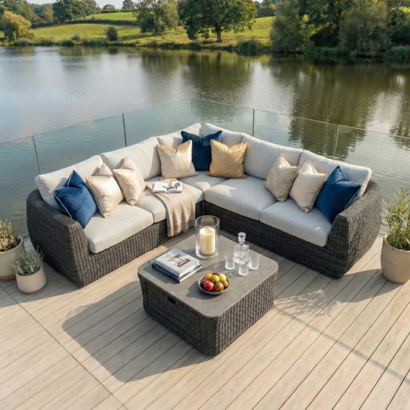 Zestaw mebli ogrodowych Linton Luxury narożnik 275 cm i stolik kawowy