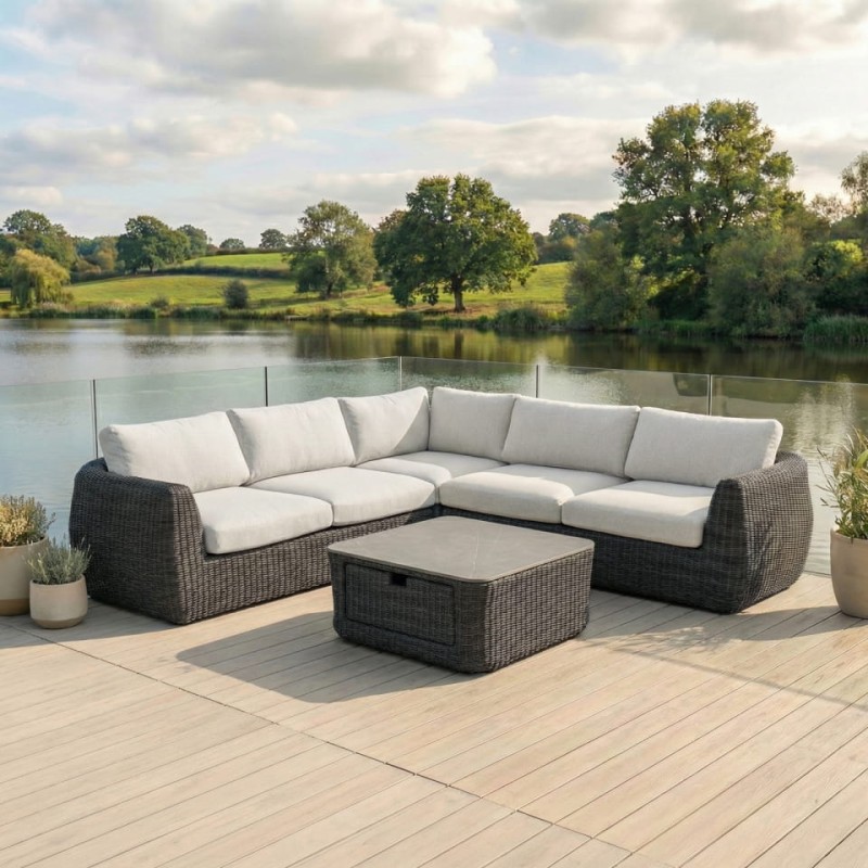 Zestaw mebli ogrodowych Linton Luxury narożnik 275 cm i stolik kawowy