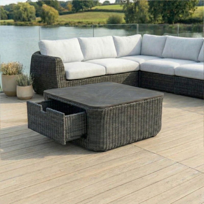 Zestaw mebli ogrodowych Linton Luxury narożnik 275 cm i stolik kawowy