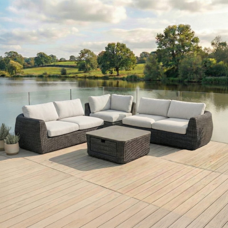 Zestaw mebli ogrodowych Linton Luxury narożnik 275 cm i stolik kawowy
