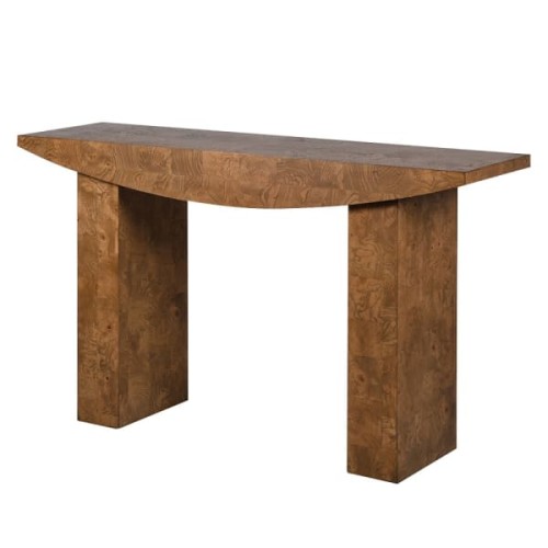 Konsola Lincoln Burl 145 cm fornir z drewna burl brąz