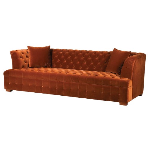 Pomarańczowa sofa Eaton Naranja 245 cm pomarańczowy velvet