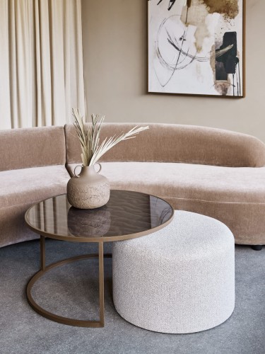 Stolik kawowy Driftwood 80 cm komplet stolik kawowy okrągły z pufą