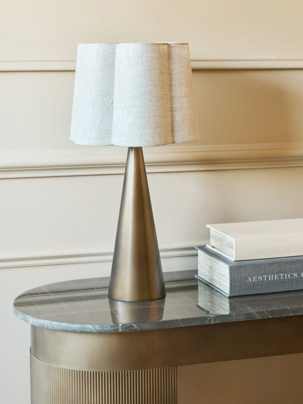 Złota lampa stołowa Belgrave Gold 60 cm - złota lampa z abażurem