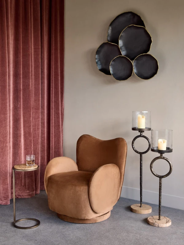 Stolik marmurowy Belgrave Forest 59 cm - marmur jasny brąz