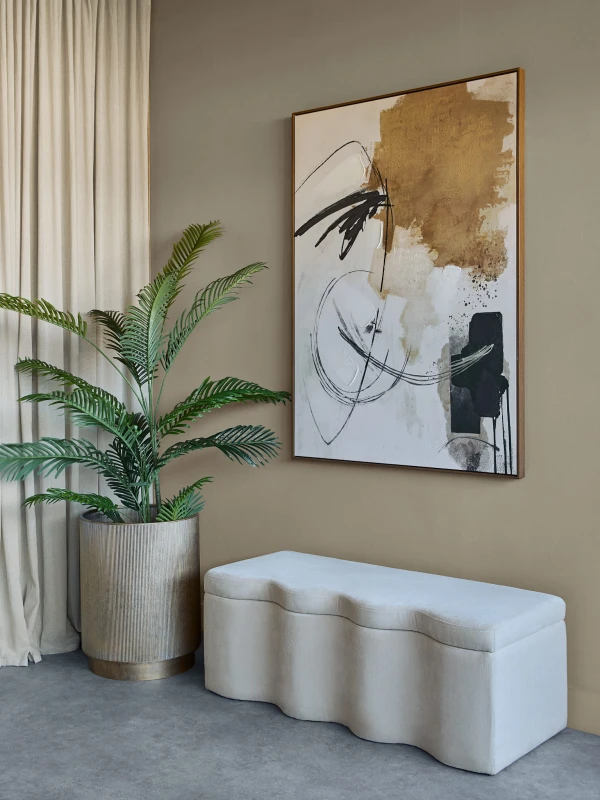 Kremowa ławka Marylebone 120 cm skrzynia ze schowkiem velvet