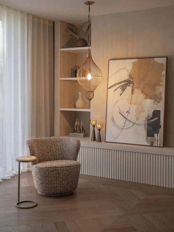 Lampa sufitowa Mira Teadrop 70 cm złota metalowa lampa wisząca