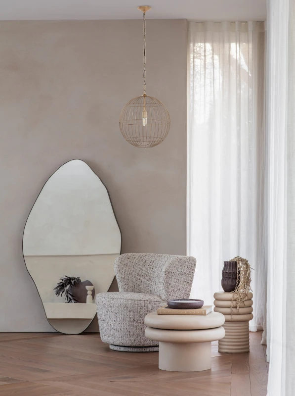 Lampa sufitowa Mira Globe 40 cm złota metalowa lampa wisząca