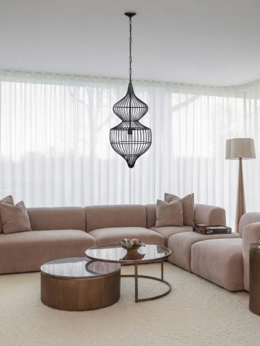 Lampa sufitowa Mira Hourglass 89 cm czarna metalowa lampa wisząca 