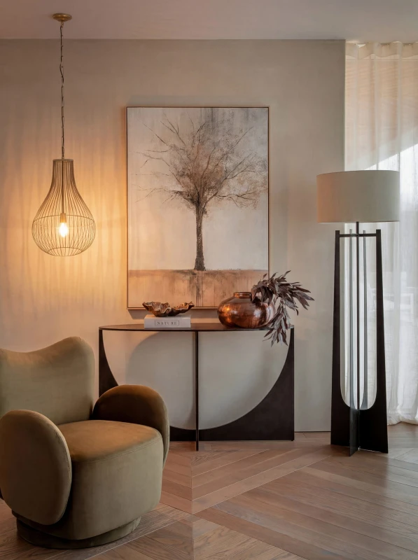 Lampa sufitowa Mira Drop 55 cm złota metalowa lampa wisząca