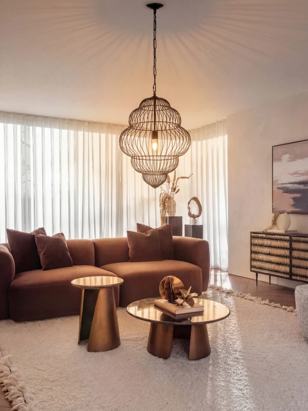 Lampa sufitowa Mira Cloud 70 cm czarna metalowa lampa wisząca