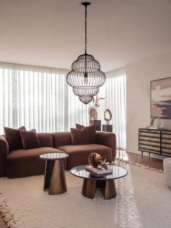 Lampa sufitowa Mira Cloud 70 cm czarna metalowa lampa wisząca