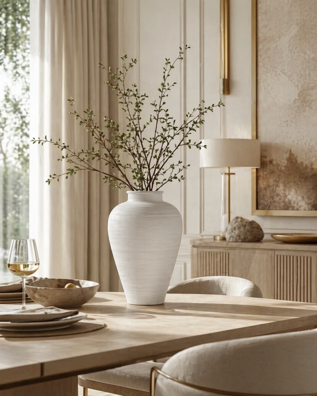 Biały wazon Simple White 54 cm biały poliresin dekoracyjna