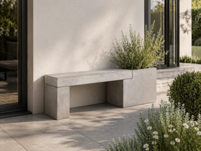 Ławka ogrodowa Concrete 150 cm - ławka betonowa z donicą