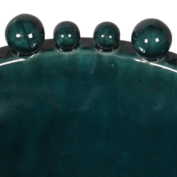 Misa Bubble Teal ceramika 38 cm średnicy dekoracyjna misa zdobione krawędzie niebieski