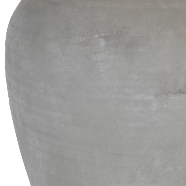 Bardzo duża lampa stołowa Classic Grey 85 cm szara lniany abażur ceramiczna podstawa