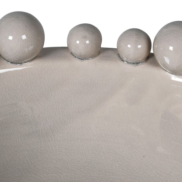 Kremowa ceramiczna misa dekoracyjna ręcznie wykonana 38 cm