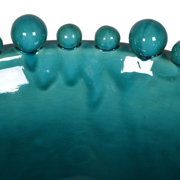 Misa Bubble Aqua ceramika 38 cm średnicy dekoracyjna misa zdobione krawędzie niebieski