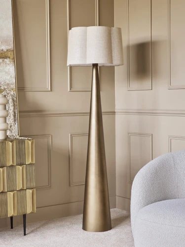 Złota lampa podłogowa Belgrave Gold 172 cm - złota lampa stojąca