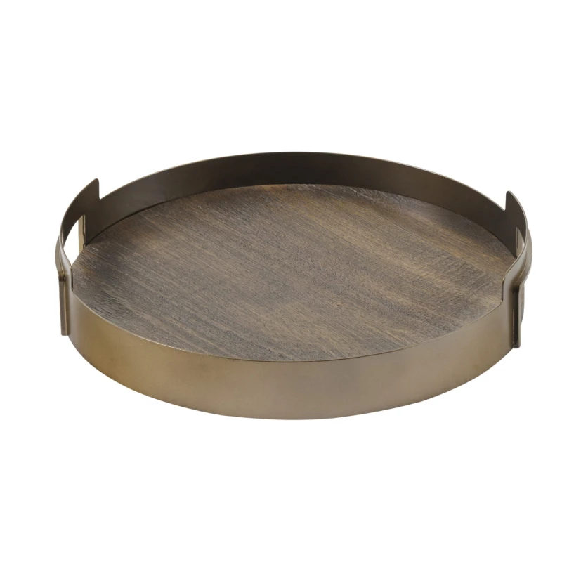 Komplet tac dekoracyjnych Knightsbridge Mango – drewno mango i smoke gold, 39,5 cm
