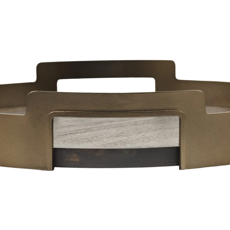 Komplet tac dekoracyjnych Knightsbridge Mango – drewno mango i smoke gold, 39,5 cm
