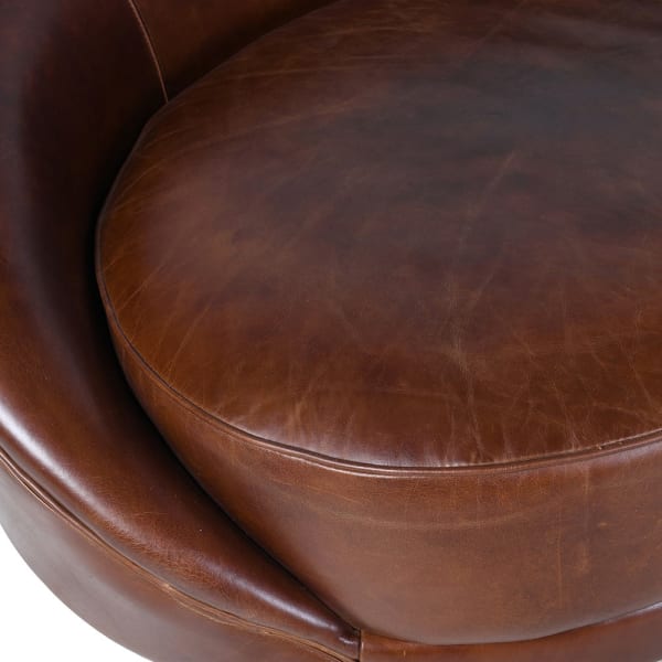 Skórzana Sofa Curved 250 cm zaokrąglona sofa do salonu brązowa skóra