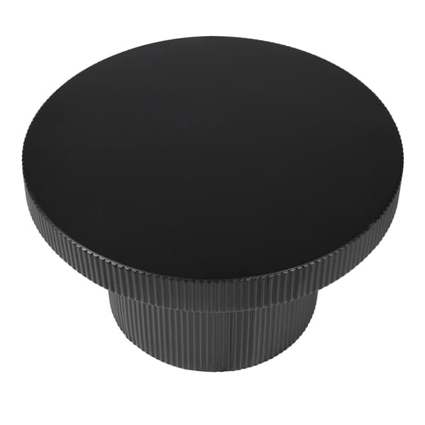 Okrągły stolik boczny Black Ribbed 40x60 cm metalowy stolik pomocniczy z żelaza