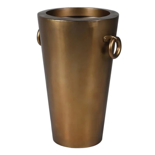Wysoka donica Brass 80 cm metalowa donica do salonu 