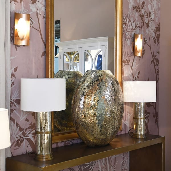 Nowoczesny szklany wazon Camden Gold 85 cm złoty wazon
