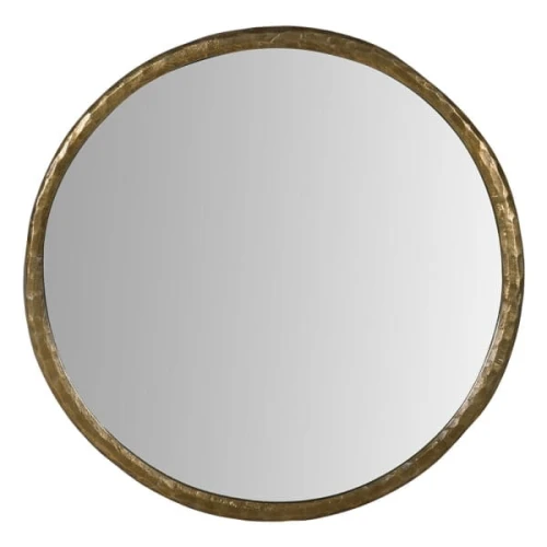 Lustro Aurelia Round Antique Brass 116 cm – okrągłe lustro w ramie z antycznego mosiądzu