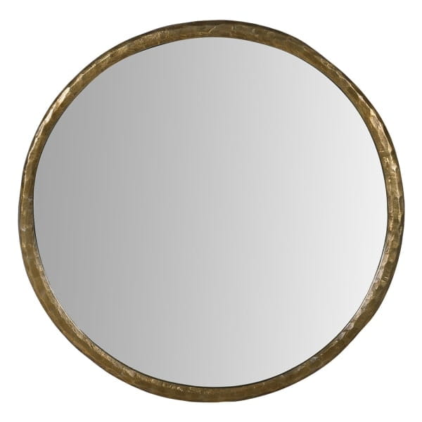 Lustro Aurelia Round Antique Brass 116 cm – okrągłe lustro w ramie z antycznego mosiądzu