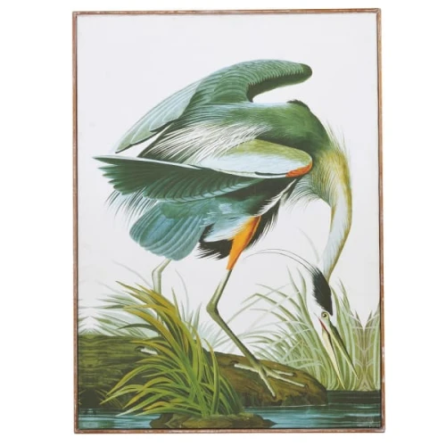 Obraz Tropic Crane na płótnie 113x83 cm zieleń 
