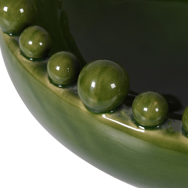 Misa Bubble Green ceramika 38 cm średnicy dekoracyjna misa zdobione krawędzie zielona