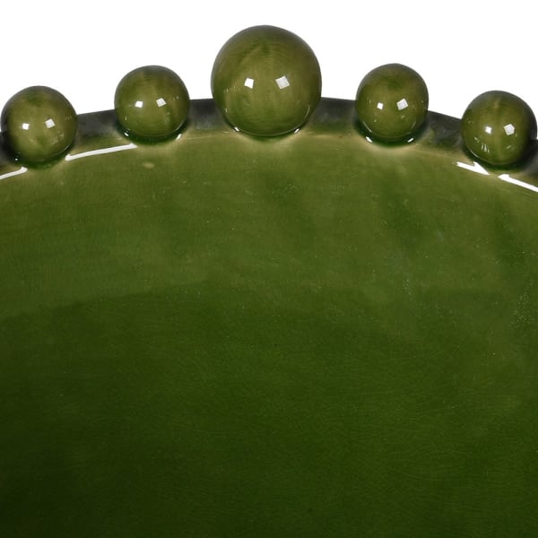 Misa Bubble Green ceramika 38 cm średnicy dekoracyjna misa zdobione krawędzie zielona