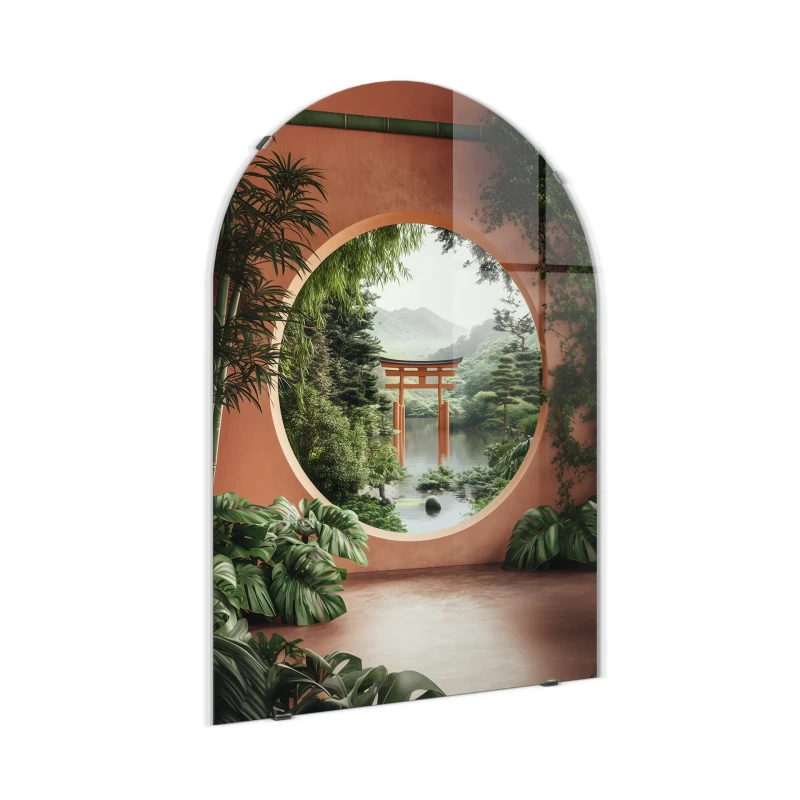 Obraz na szkle Karakura Arched 70x100 cm z ogrodem japońskim
