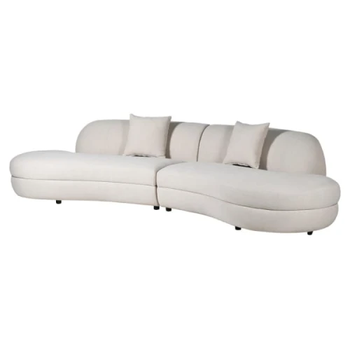 Kremowa sofa Light o zaokrąglonej formie – 315 cm