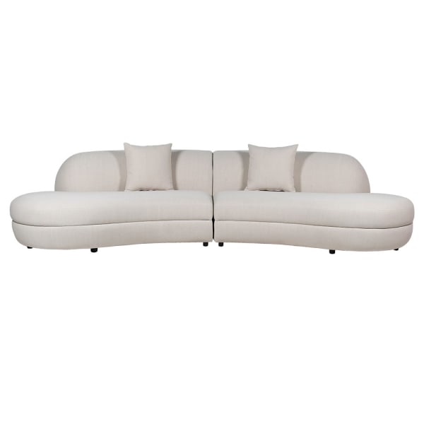 Kremowa sofa Light o zaokrąglonej formie 315 cm