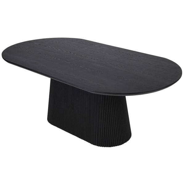 Designerski stół Black Mystic z zaokrąglonym blatem