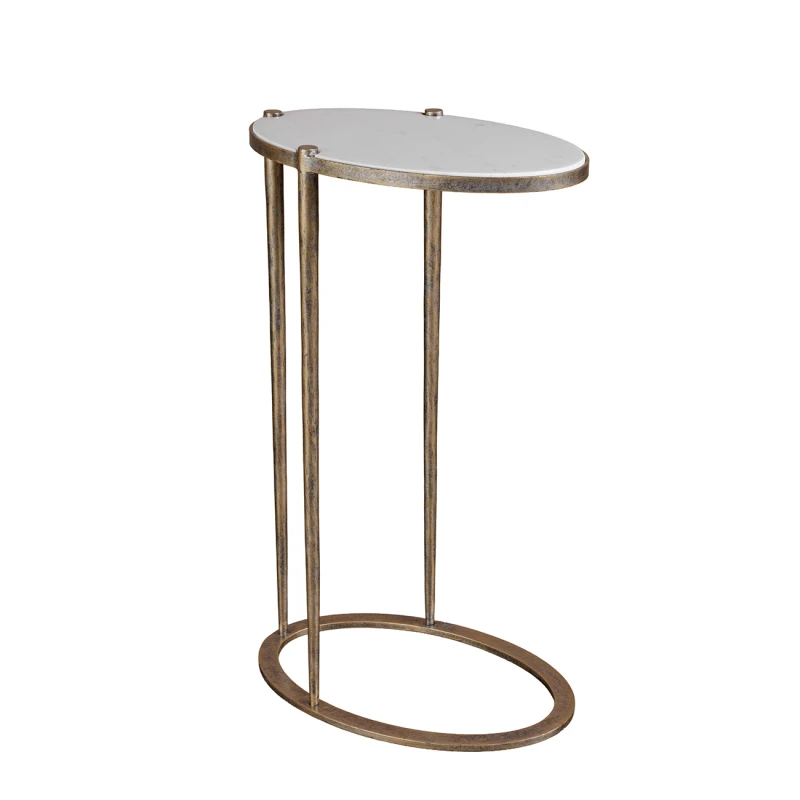 Stolik boczny Anne Light 60,5 cm z marmurowym blatem