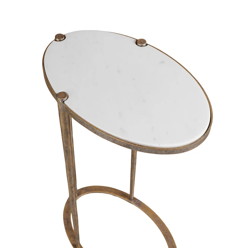 Stolik boczny Anne Light 60,5 cm z marmurowym blatem