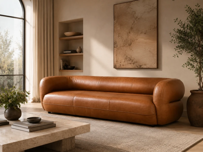 Sofa Belgrave Brown designerska brązowa kanapa do salonu - sofa trzyosobowa