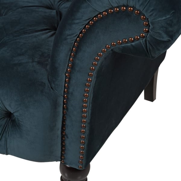 Niebieska sofa glamour do eleganckiego salonu