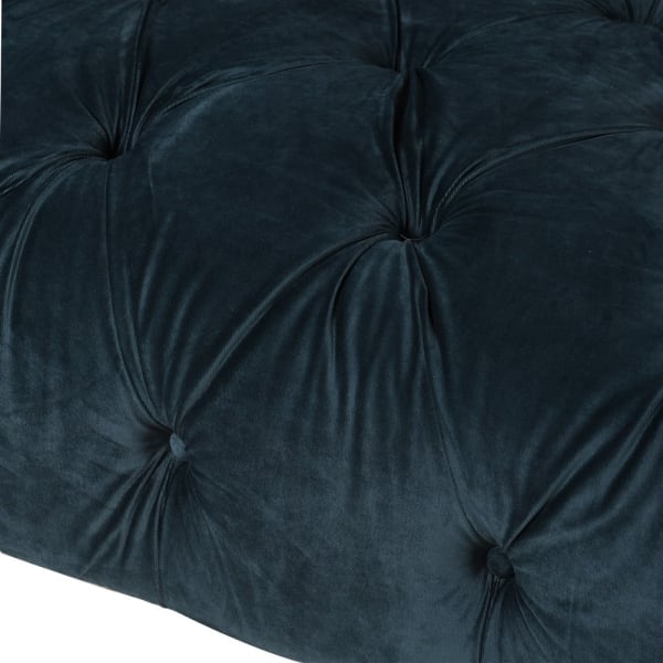 Niebieska sofa Luxury 225 cm w stylu Chesterfield