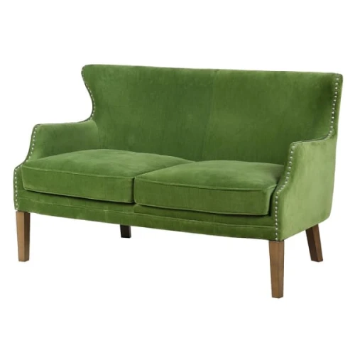 Mała sofa Pistachio 132 cm zielone obicie 100% bawełna