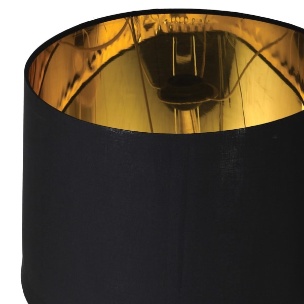 Elegancka lampa podłogowa art deco z czarnym abażurem
