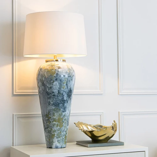 Lampa stołowa Alhambra ręcznie malowana podstawa emaliowana bez abażuru