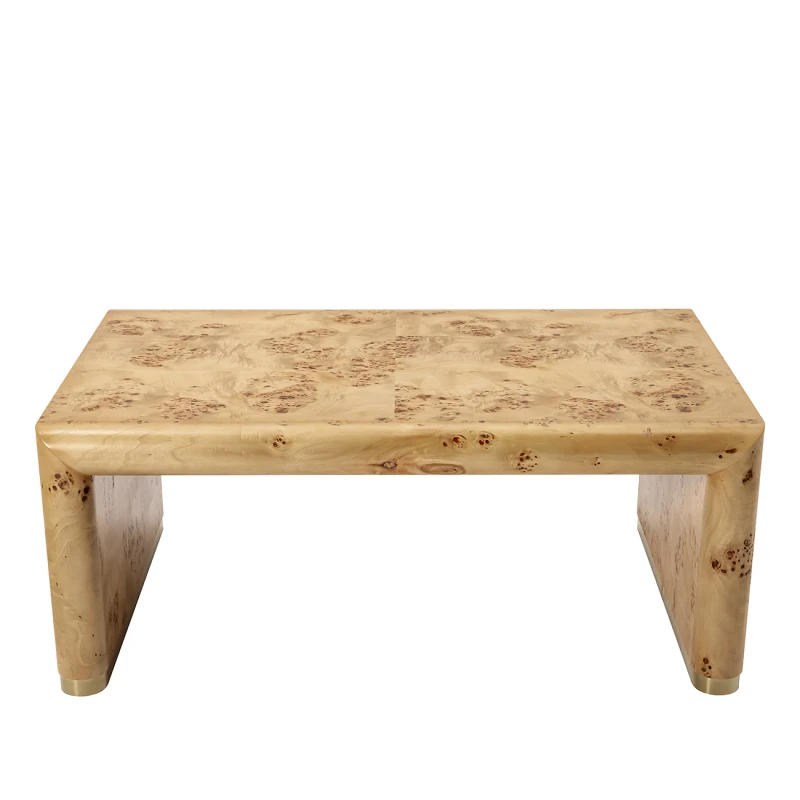 Stolik kawowy Burl 110 cm z dekoracyjnym rysunkiem czeczoty